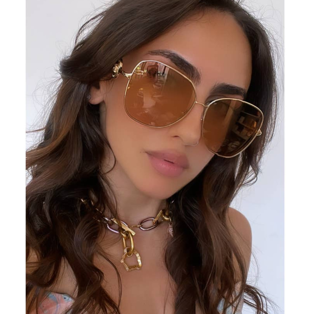 Versace Gold and Brown Sunglasses